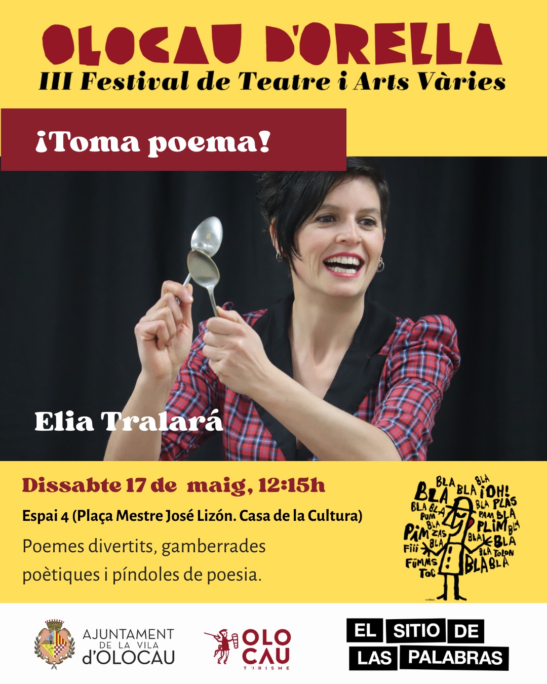 ‘¡Toma poema!, amb Elia Tralará (III Festival Olocau d’Orella)